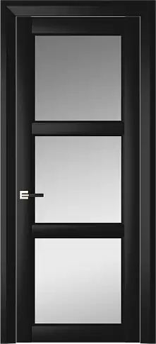 Дверь Milano Neo Classic Decoro Черная эмаль (RAL 9004) со стеклом