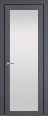Дверь Tivoli / Тиволи З-3 Графитово-серая эмаль по шпону (RAL 7024) со стеклом