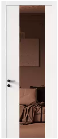 Дверь Tivoli Е-1 Белоснежная мягкая шагрень со стеклом