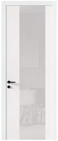 Дверь Tivoli Е-1 Белоснежная мягкая шагрень со стеклом