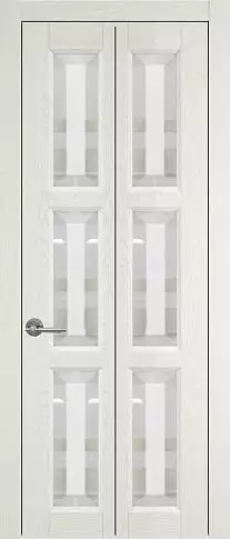 Дверь Milano Книжка Porta Classic Белый ясень nano-flex со стеклом