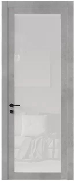 Межкомнатная дверь Tivoli З-1, Со стеклом (ДО), цвет - Белый камень