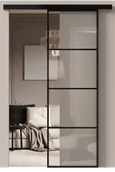 Дверь МКП-3 Черная эмаль (RAL 9004) со стеклом