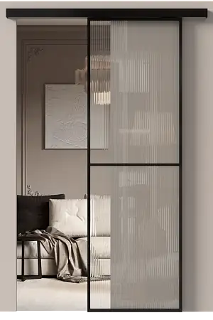 Межкомнатная дверь МКП-1, Со стеклом (ДО), цвет - Черная эмаль (RAL 9004)