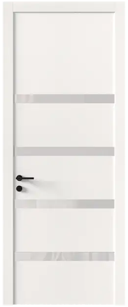 Межкомнатная дверь Tivoli Д-4, Со стеклом (ДО), цвет - Белоснежная мягкая шагрень