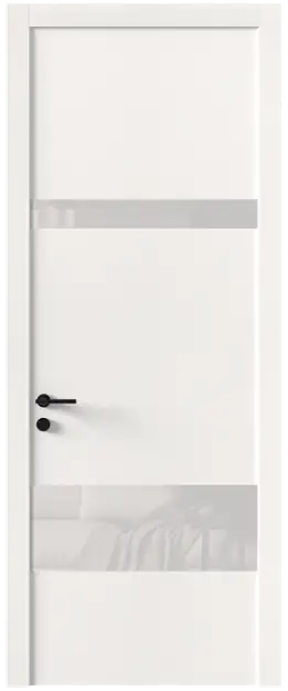 Межкомнатная дверь Tivoli К-4, Со стеклом (ДО), цвет - Белоснежная мягкая шагрень