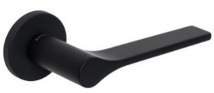 Ручка дверная на круглой розетке LONDA F22 (Черный матовый)
