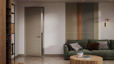 Дверь Milano Neo Classic серое льняное волокно (RAL 075-70-10) Распашная