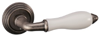 Ручка дверная PORCELLANA, Состаренное серебро + Керамика