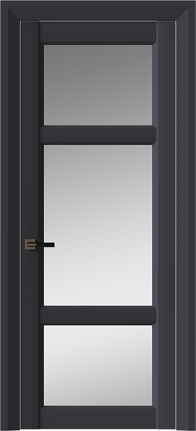 Межкомнатная дверь Siena Neo Classic Decoro, Со стеклом (ДО), цвет - Графитово-серая эмаль (RAL 7024)