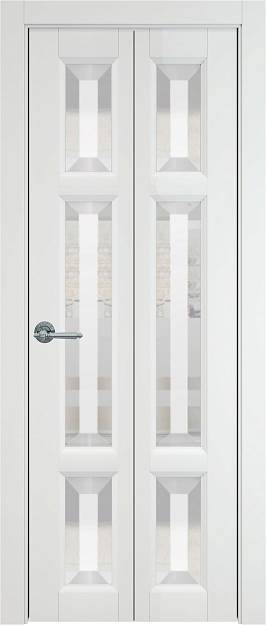 Межкомнатная дверь Siena Porta Classic / Сиена Порта Классик Книжка, Со стеклом (ДО), цвет - Белая ST