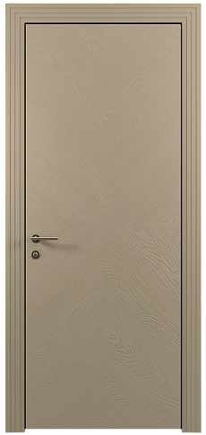 Дверь Tivoli И-1 Серое Льняное волокно эмаль по шпону (RAL 075-70-10) без стекла