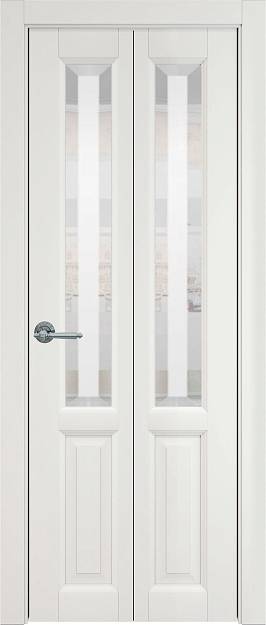 Межкомнатная дверь Porta Classic Dinastia Книжка, цвет - Бежевая эмаль (RAL 9010), Со стеклом (ДО)