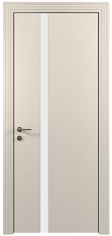 Дверь Tivoli Д-1 Бежевая эмаль по шпону (RAL 9010) без стекла