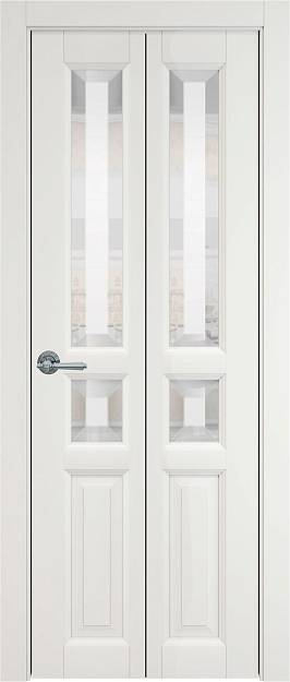 Межкомнатная дверь Porta Classic Imperia-R Книжка, цвет - Бежевая эмаль (RAL 9010), Со стеклом (ДО)