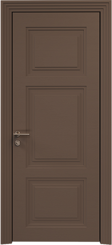 Дверь Siena Neo Classic Scalino Коричневый Тик эмаль по шпону (RAL 050-50-10) без стекла