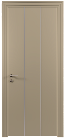 Дверь Tivoli / Тиволи Б-1 Серое Льняное волокно эмаль (RAL 075-70-10) без стекла