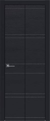 Дверь Tivoli Е-2 Книжка Черная эмаль по шпону (RAL 9004) без стекла