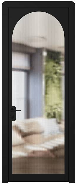 Межкомнатная дверь Luna, Со стеклом (ДО), цвет - Черная эмаль (RAL 9004)