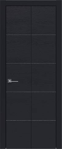Дверь Tivoli Д-2 Книжка Черная эмаль по шпону (RAL 9004) без стекла