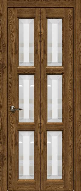 Межкомнатная дверь Porta Classic Milano Книжка, Со стеклом (ДО), цвет - Дуб коньяк