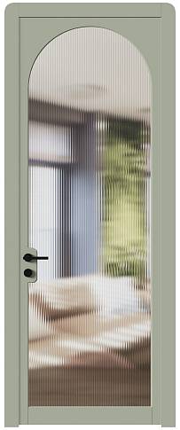 Дверь Luna Moderno / Луна Модерно Серо-оливковая эмаль (RAL 7032) со стеклом