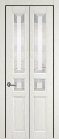 Дверь Imperia-R Книжка Porta Classic Белый ясень nano-flex со стеклом