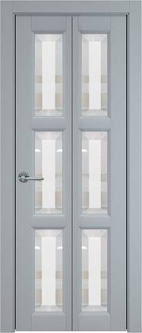 Дверь Milano Книжка Porta&nbsp;Classic Серебристо-серая эмаль (RAL 7045) со стеклом