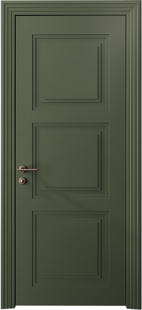 Межкомнатная дверь Milano Neo Classic Scalino, Без стекла (ДГ), цвет - Серый Мох эмаль (RAL 7003)