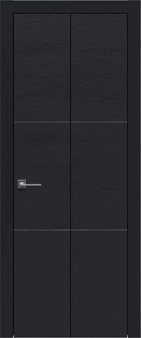 Дверь Tivoli В-2 Книжка Черная эмаль по шпону (RAL 9004) без стекла