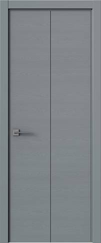 Дверь Tivoli А-2 Книжка Серебристо-серая эмаль по шпону (RAL 7045) без стекла