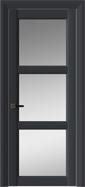 Межкомнатная дверь Milano Neo Classic Decoro, Со стеклом (ДО), цвет - Графитово-серая эмаль (RAL 7024)