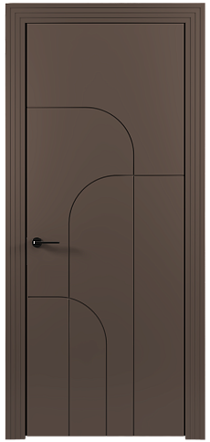 Дверь Arco Moderno / Арко Модерно Коричневый Тик эмаль (RAL 050-50-10) без стекла