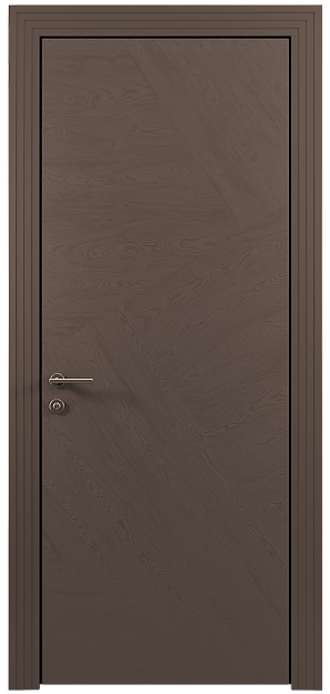 Межкомнатная дверь Tivoli М-1, цвет - Коричневый Тик эмаль по шпону (RAL 050-50-10), Без стекла (ДГ)