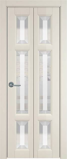 Межкомнатная дверь Porta Classic Siena Книжка, Со стеклом (ДО), цвет - Магнолия ST