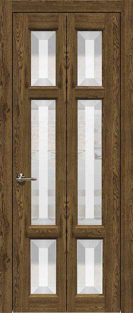Межкомнатная дверь Porta Classic Siena Книжка, Со стеклом (ДО), цвет - Дуб коньяк