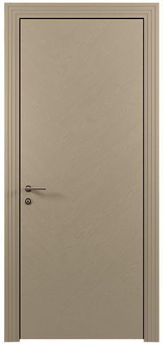 Дверь Tivoli Л-1 Серое Льняное волокно эмаль по шпону (RAL 075-70-10) без стекла