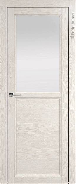 Межкомнатная дверь Sorrento-R Б1, цвет - Белый ясень (nano-flex), Со стеклом (ДО)