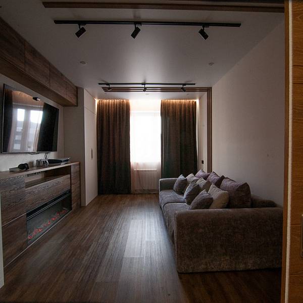 Интерьер квартиры в современном стиле минимализм с элементами эко-дизайна - фото 11