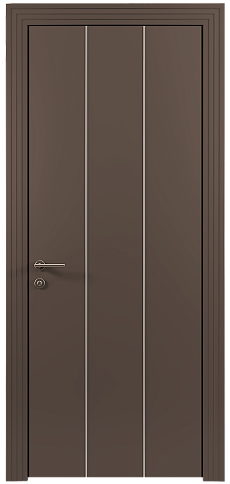 Дверь Tivoli Б-1 Коричневый Тик эмаль (RAL 050-50-10) без стекла