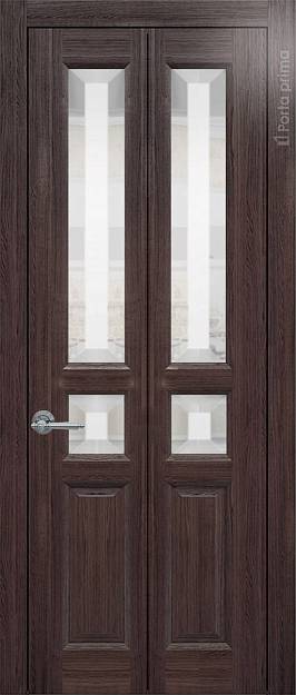 Межкомнатная дверь Porta Classic Imperia-R Книжка, Со стеклом (ДО), цвет - Венге Нуар