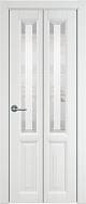 Дверь Dinastia Porta Classic / Династия Порта Классик Книжка Белая эмаль (RAL 9003) со стеклом