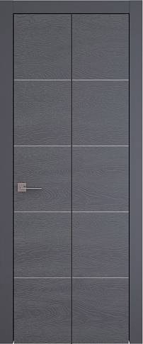 Дверь Tivoli Д-2 Книжка Графитово-серая эмаль по шпону (RAL 7024) без стекла