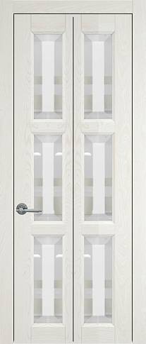 Дверь Milano Книжка Porta&nbsp;Classic Белый ясень nano-flex со стеклом