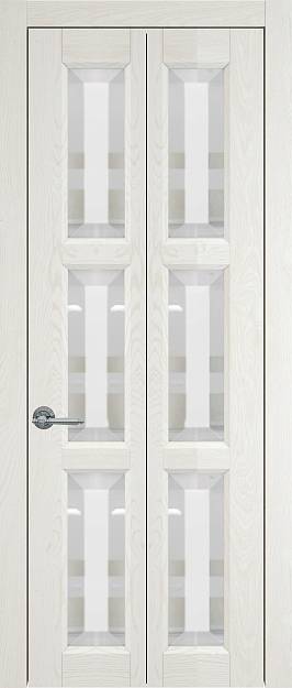 Межкомнатная дверь Milano Porta Classic / Милано Порта Классик Книжка, Со стеклом (ДО), цвет - Белый ясень