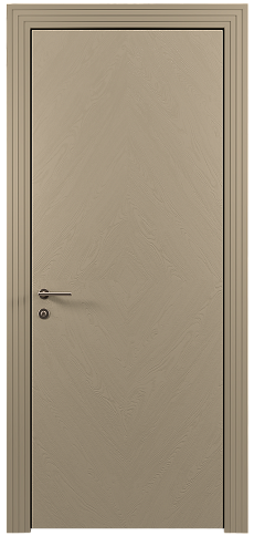 Дверь Tivoli К-1 Серое Льняное волокно эмаль по шпону (RAL 075-70-10) без стекла