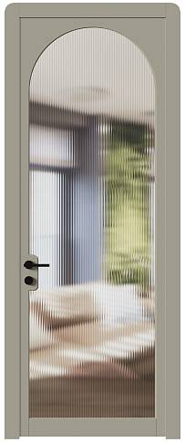 Дверь Luna Moderno / Луна Модерно Серое Льняное волокно эмаль (RAL 075-70-10) со стеклом