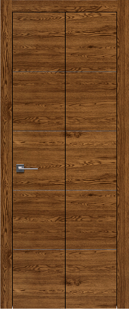 Межкомнатная дверь Tivoli Д-2 Книжка, Без стекла (ДГ), цвет - Дуб коньяк