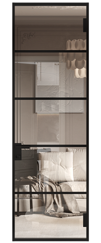 Дверь МКП-4 Черная эмаль (RAL 9004) со стеклом