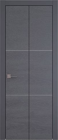 Дверь Tivoli В-2 Книжка Графитово-серая эмаль по шпону (RAL 7024) без стекла